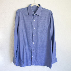 Raymond Royal Blue White Micro Print Designer Contemporary Fit Dress Shirt